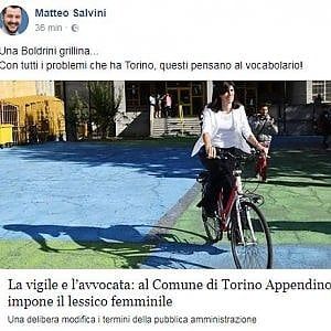 Torino, Salvini: "Appendino? E' una Boldrini grillina"