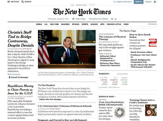 Il restyling del New York Times: le novit&agrave;