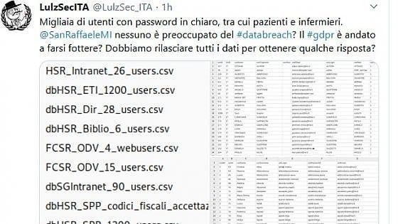 Anonymous: "Abbiamo bucato il San Raffaele". L'ospedale: "App dismessa da anni, password obsolete"