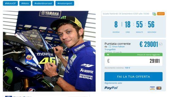 La moto di Valentino e la racchetta di Sharapova in asta di solidarietà