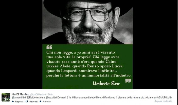 #giornatamondialedellibro: su Twitter si celebra la lettura