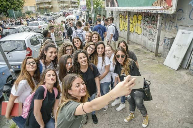 Il selfie prima degli esami di Maturità 