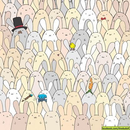 Rompicapo di Pasqua: cerca l'uovo tra i conigli
