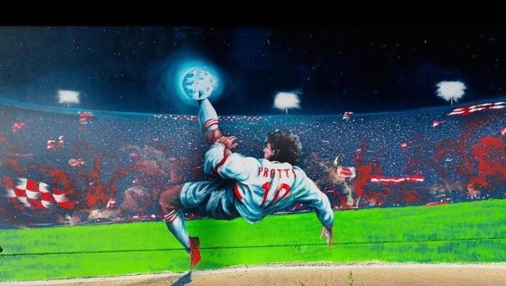Un murale per Igor Protti nella ‘sua’ Bari. E l’ex calciatore ringrazia: “Siete nel mio cuore”