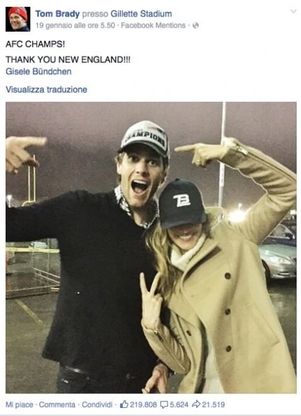 Nfl, il mondo di Brady sui social: Gisele Bundchen, lo stadio e quando vestiva come Joe Montana