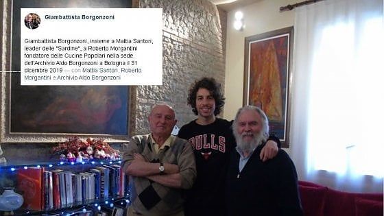 Regionali Emilia-Romagna, per il padre di Lucia Borgonzoni foto con la "sardina" Santori
