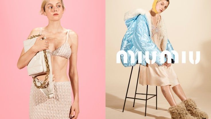 Emma Corrin, cuore coraggioso per la nuova campagna Miu Miu 