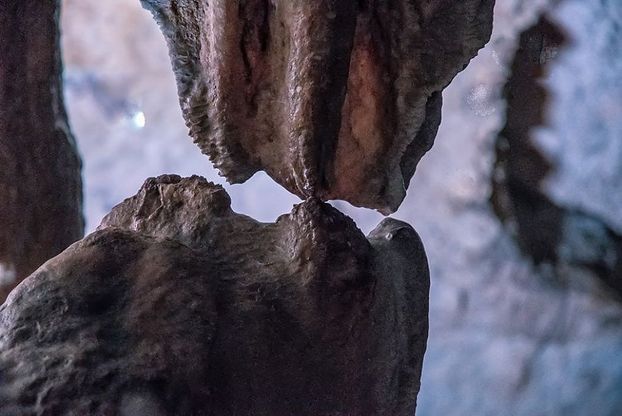 Grotte di Pertosa, il "bacio" tra stalattite e stalagmite dopo 20 mila anni