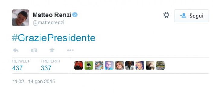 Napolitano lascia: i tweet dei politici