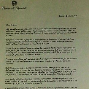 Lettera della Lega Nord ai parlamentari: "Iscriviti anche tu agli Amici di Putin"