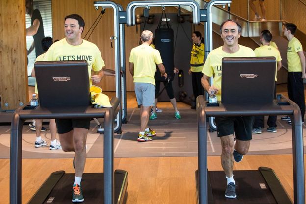 Renzi, la giornata inizia in fitness