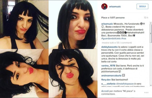 Arisa, ironia con parrucca su Instagram: "Presto diventerò una panterona"