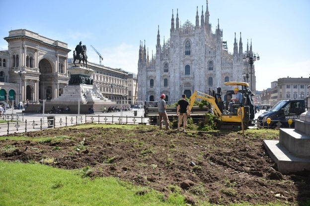 Alberi e orti in piazza Duomo a Milano: al via i lavori