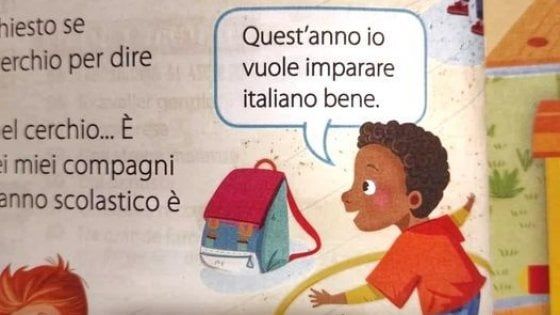 "Io vuole imparare italiano bene". Bufera sul manuale di seconda elementare: "È razzista" 