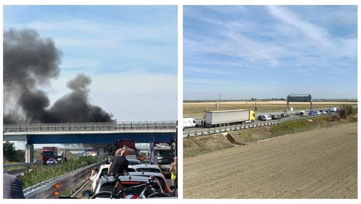 Assalto a portavalori sull’autostrada all’altezza di Foggia: A14 bloccata in entrambe le direzioni