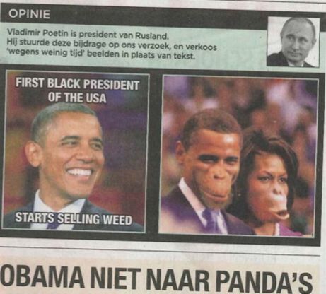 Belgio: Obama e Michelle come scimmie, polemiche sulla caricatura