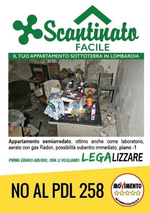 Regione Lombardia, sanatoria sui seminterrati abitabili: protesta del M5s contro lo "scantinato facile"