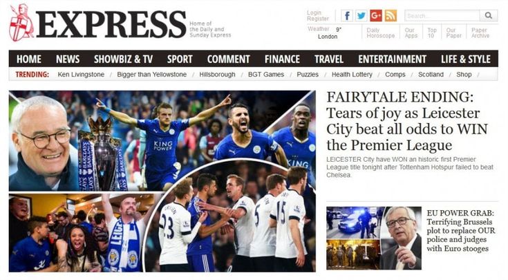 Leicester campione, la notizia sui siti inglesi