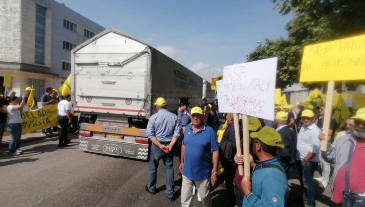 "Il prezzo è crollato, stop al grano dall'estero", al porto di Bari in centinaia contro l'arrivo di un bastimento dal Canada