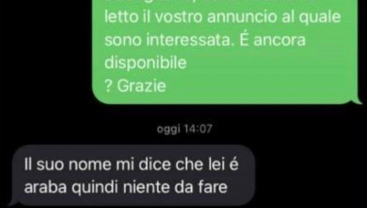 Risponde all'annuncio: "Sono Fatima, cerco lavoro". Ma l'offerta cade subito: "È araba, non glielo do"