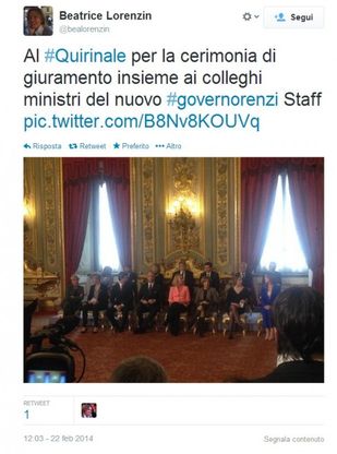 Il primo giorno del Governo Renzi su Twitter