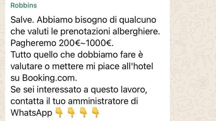 Lavoro facile e stipendio da favola. Come funziona la truffa WhatsApp