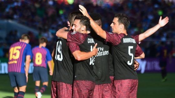 ICC, il Milan piega il Barcellona: decide André Silva. Gattuso: "Spirito giusto"