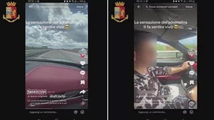 Siracusa: in auto a 270 Km orari, si filma e posta video sui social
