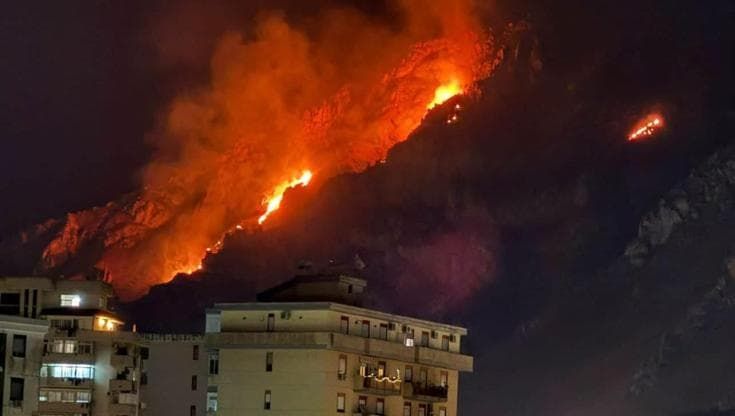 Incendio nella zona di Monte Grifone, cause da accertare