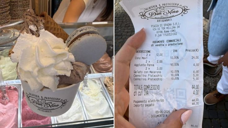 Due gelati (in piedi) a 44 euro: il conto shock per due turisti americani a piazza Navona