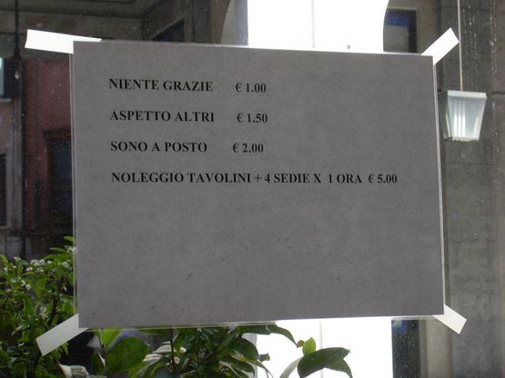 Varese, il bar con il listino prezzi per chi non consuma