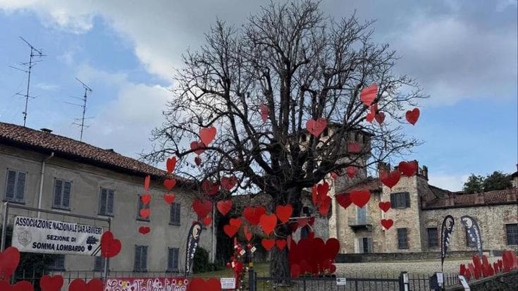 San Valentino, a Somma Lombardo arriva l’albero dei 100 cuori: “Lasciateci lettere d’amore”
