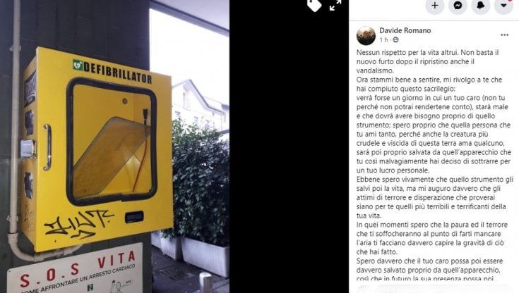 Rubato un defibrillatore a Novate Milanese, l'appello al ladro: "Capirai ciò che hai fatto quando una persona che ami ne avrà bisogno"
