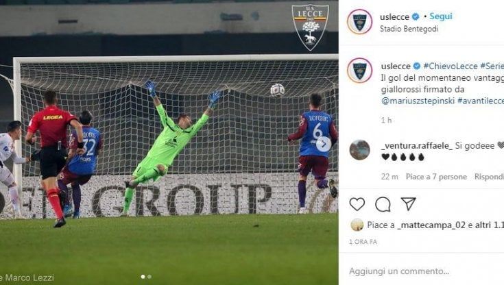 Serie B, Chievo-Lecce: Falco regala il primo posto ai salentini
