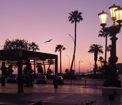 Bari, l'alba è viola: la grande bellezza del cielo sul lungomare 