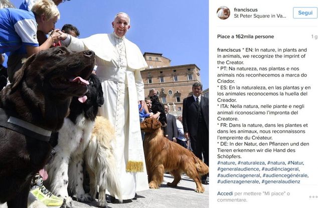 I cani-bagnino di Bari da papa Francesco in Vaticano