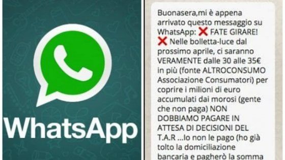 La bufala via Whatsapp sulle bollette della luce: “Aumenti di 30-35 euro, non pagate"
