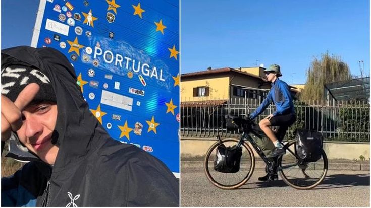 Da Cermenate (Como) a Lisbona in bici con 40 kg di bagagli: la sfida di Ludovico Muretti, 19 anni