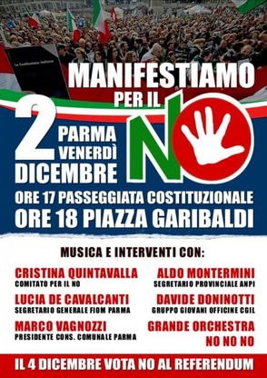 Referendum, a Parma manifestazioni di chiusura del Si e del No