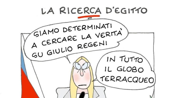 Meloni, l’Egitto e la verità su Regeni: la vignetta di Ellekappa