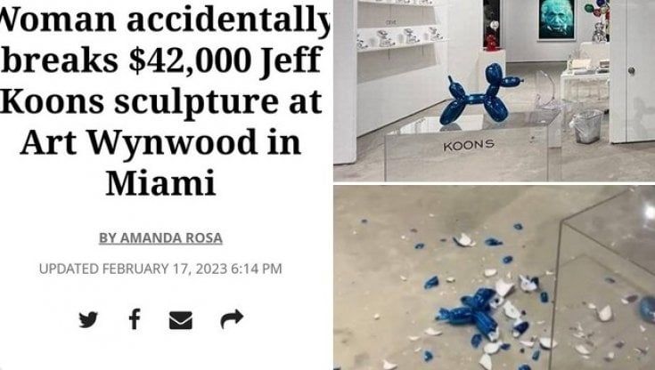 Jeff Koons, l'opera da 42mila dollari in frantumi: distrutta da una collezionista
