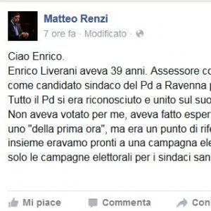 Renzi ricorda Liverani, insulti sui social: "Uno stipendio in meno"